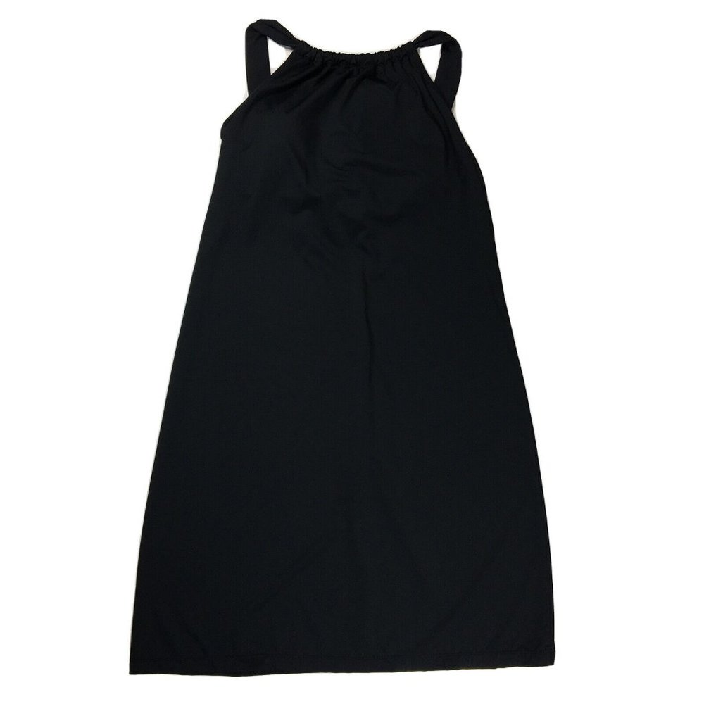 Athleta Kokomo Swim Dress Solid Black Nylon Spandex Womens Small 739779